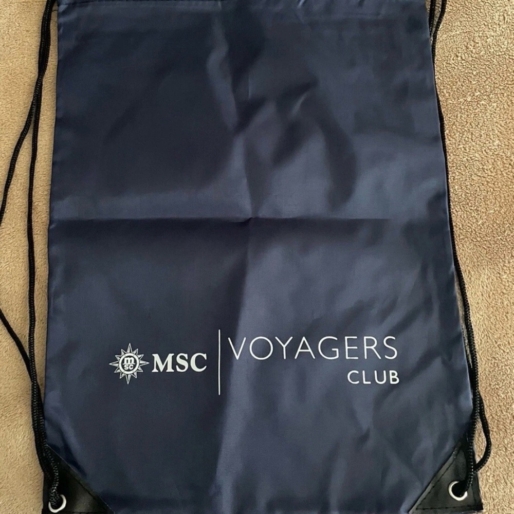 New MSC Cruise Voyagers Club Drawstring Bag pack